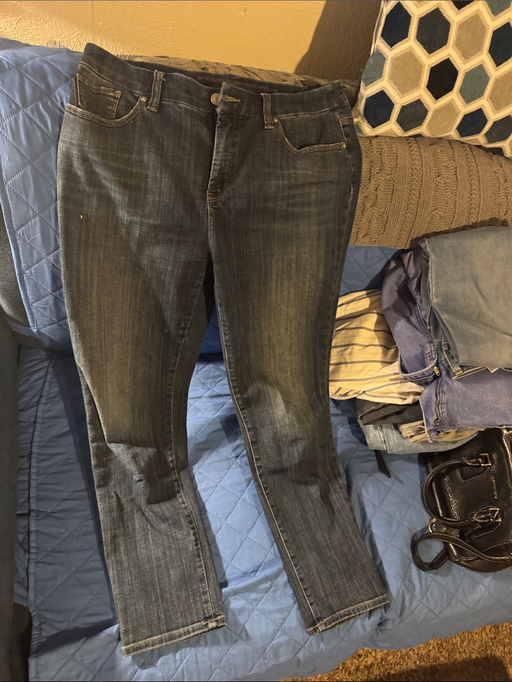 Women’s So Slimming Girlfriend Classic Straight Fit Jeans - Dark Blue Size 11/12